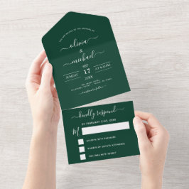 Emerald Green Wedding Modern Typografy UAWG All In One Einladung