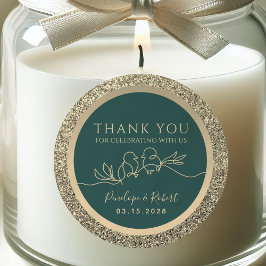 Emerald Green Wedding Vielen Dank Runder Aufkleber