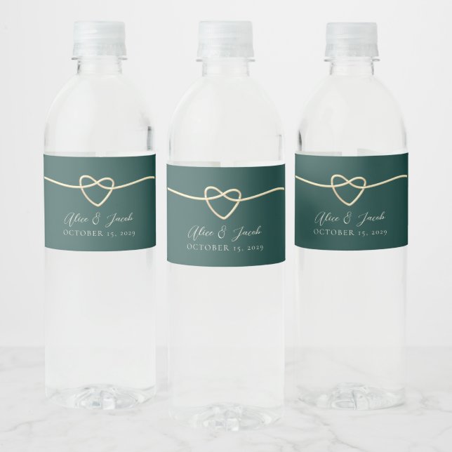 Emerald Green Wedding Water Flasche Label (Flaschen)