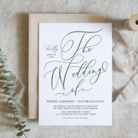 Emerald Green Whimsical Calligraphy Wedding