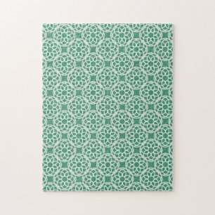 Emerald Green White Geometric Seamless Muster