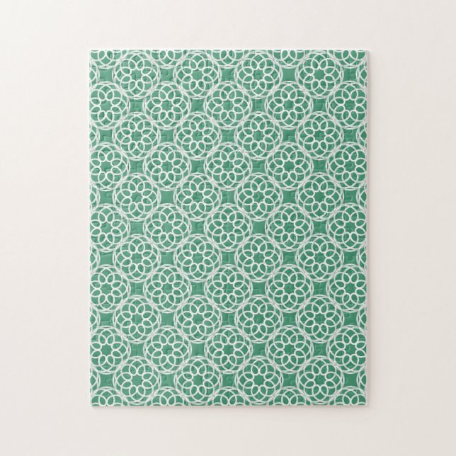 Emerald Green White Geometric Seamless Muster (Vertikal)