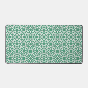 Emerald Green White Geometric Seamless Muster Schreibtischunterlage