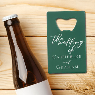 Emerald Green White Personalisiert Wedding Geldbeutel Flaschenöffner