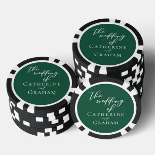 Emerald Green White Personalisiert Wedding Pokerchips