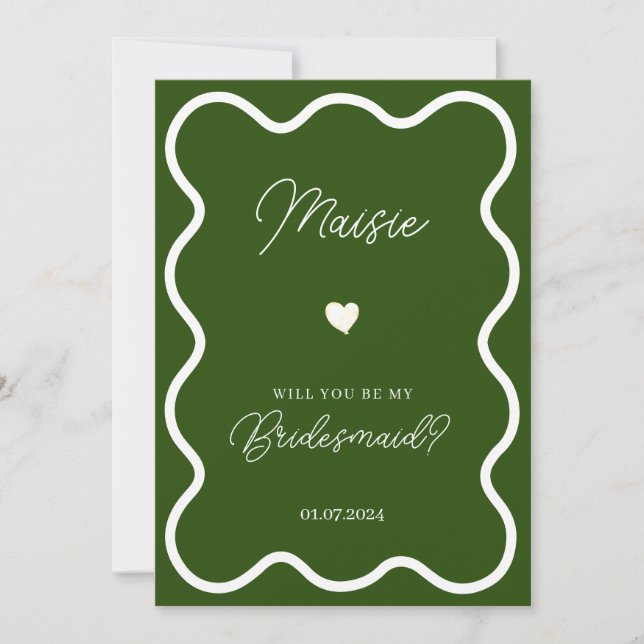 Emerald Green wird mein Vorschlag für eine Überbrü Einladung (Vorderseite)