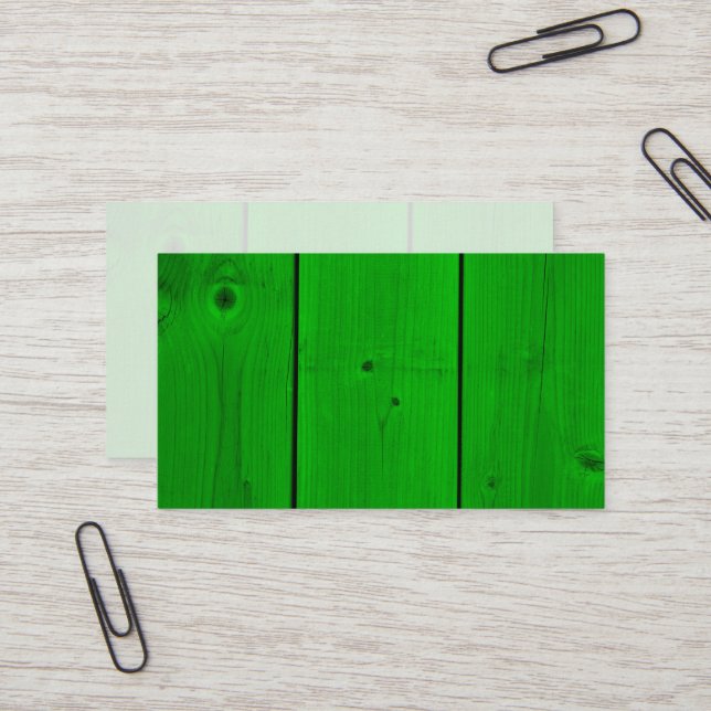 Emerald Green Wood Fence Print Visitenkarte (Vorderseite/Rückseite Beispiel)