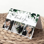 Emerald Greenery 3 Foto geklappt Dankeschön Karte<br><div class="desc">Dieses smaragdgrüne 3 Foto gefaltet danke Ihnen Postcard ist perfekt für eine Hochzeit. Das elegante und dennoch rustikale Design besticht durch stimmungsvolle, dunkelgrüne Blätter und Eukalyptus mit einem modernen böhmischen Waldgefühl. Personalisieren Sie die Innenseite der Karte mit Ihren Namen, und eine Dankeschön-Nachricht. Alternativ können Sie den Bereich Dankeschön Meldungsvorlage leer...</div>