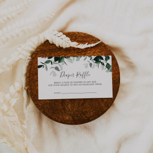 Emerald Greenery Baby Duwer Diaper Raffle Begleitkarte