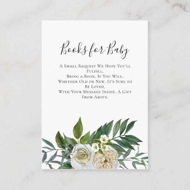 Emerald Greenery Books for Baby Card Begleitkarte (Vorderseite)