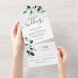 Emerald Greenery Botanical Wedding Details UAWG All In One Einladung