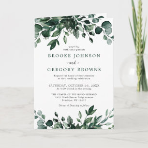 Emerald Greenery Eucalyptus Botanische Hochzeit Einladung