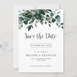 Emerald Greenery Eucalyptus Botanische Hochzeit Save The Date