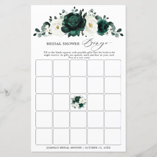 Emerald Greenery Eucalyptus Brautparty Bingo