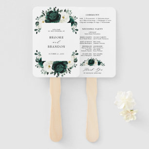 Emerald Greenery Eucalyptus Floral Wedding Program Fächer