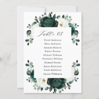 Emerald Greenery Eucalyptus Wedding Seating Chart