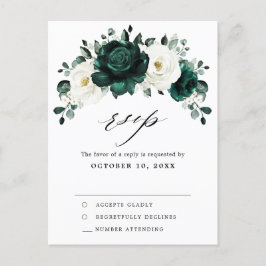 Emerald Greenery Eucalyptus White Rose Floral UAWG Postkarte