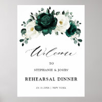 Emerald Greenery Floral Probe Dinner Willkommen