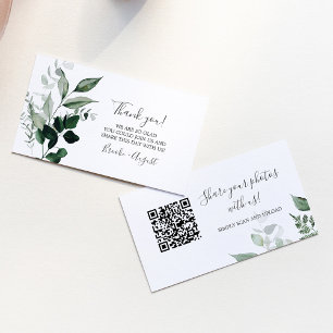 Emerald Greenery Fotos Hochzeiten QR Code Card Visitenkarte