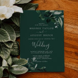 Emerald Greenery | Grüne Hochzeit Einladung<br><div class="desc">Diese smaragdgrüne Hochzeitskarte ist perfekt für eine Hochzeit. Das elegante und dennoch rustikale Design besticht durch stimmungsvolle,  dunkelgrüne Blätter und Eukalyptus mit einem modernen böhmischen Waldgefühl.</div>