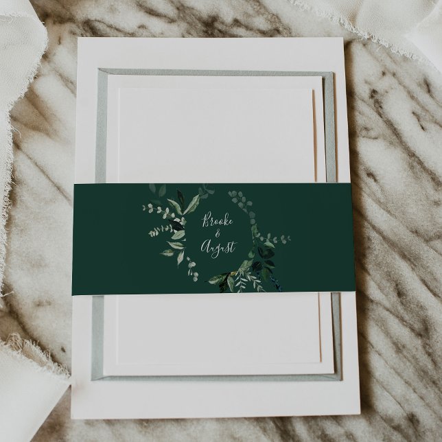 Emerald Greenery | Grüne Hochzeit Einladungsbanderole (Von Creator hochgeladen)