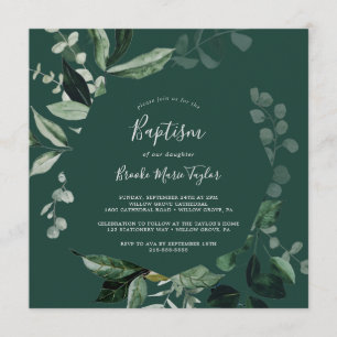 Emerald Greenery   Grüne Taufe Einladung