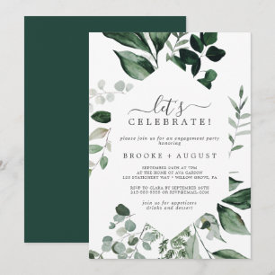 Emerald Greenery Let's Celebrate Einladung
