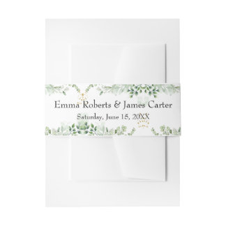 Emerald Greenery Minimalistische Einladung Bauchba Einladungsbanderole
