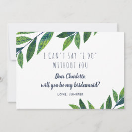 Emerald Greenery - Seien Sie meine Bridesmaid Einladung