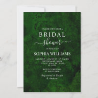 Emerald Greenery & Silver Bridal Dusche Einladung