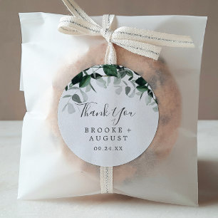 Emerald Greenery Vielen Dank Gastgeschenk Hochzeit Runder Aufkleber