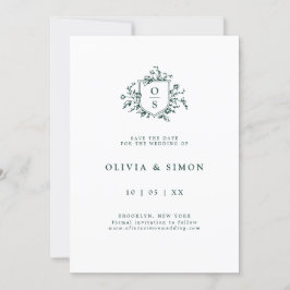 Emerald Greenery Vintag Botanische Hochzeit Save The Date