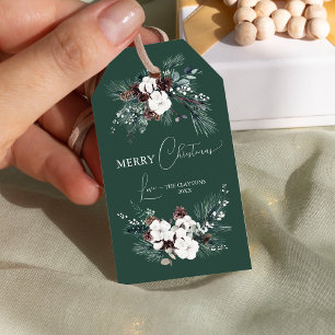 Emerald Greenery Vintag Frohe Weihnachten Geschenkanhänger