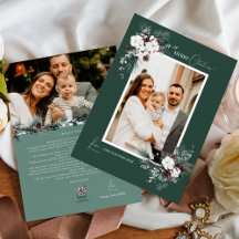 Emerald Greenery Vintage Weihnachten Zwei Fotos