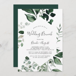 Emerald Greenery Wedding Brunch Einladung