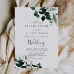 Emerald Greenery Wedding Einladung<br><div class="desc">Diese smaragdgrüne Hochzeitskarte ist perfekt für eine Hochzeit. Das elegante und dennoch rustikale Design besticht durch stimmungsvolle,  dunkelgrüne Blätter und Eukalyptus mit einem modernen böhmischen Waldgefühl.</div>