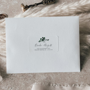 Emerald Greenery Wedding Étiquettes de adresse RSV