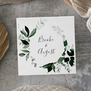 Emerald Greenery Wedding Serviette