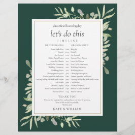 Emerald Greenery Wedding Zeitplan Timeline