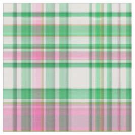 Emerald Grn Hot Pink Whit Preppy Madras Kariert Sz Stoff
