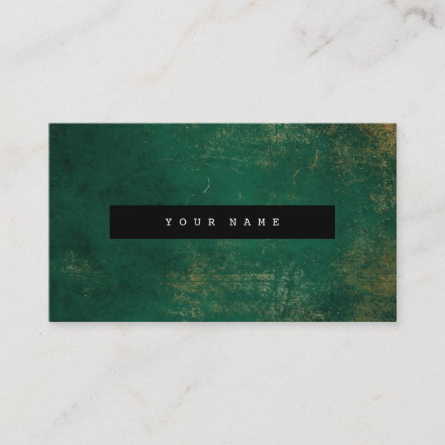 Emerald Grungy Distressed Gold Marble Vip Visitenkarte (Vorderseite)