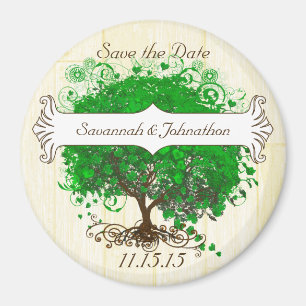 Emerald Heart Leaf Magnet Réservez la date