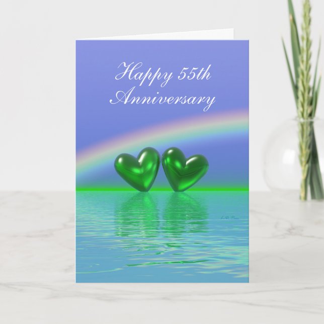 Emerald Hearts (Tall), 55. Jahrestag Karte (Vorderseite)