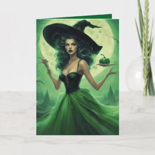 Emerald Hexe Fluch Halloween Grußkarte Karte
