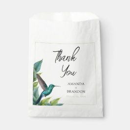Emerald Hummingbird Tropical Blätter Wedding Geschenktütchen