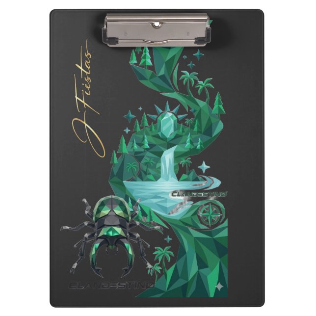 “Emerald Island Beetle – Nature Art  Klemmbrett (Vorderseite)