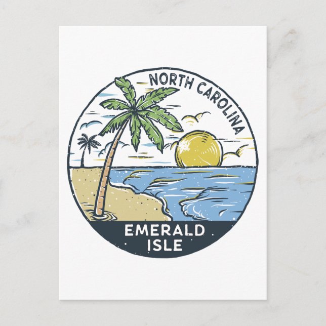 Emerald Isle North Carolina Vintag Postkarte (Vorderseite)