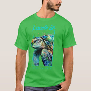Emerald Isle North Carolina Wasserfarbenschildkröt T-Shirt