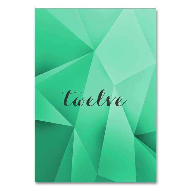 Emerald Jewel Tones Tischnummer Card (Vorderseite)