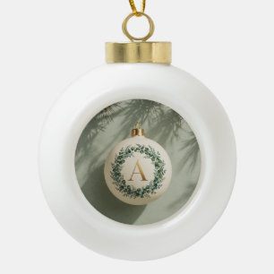 Emerald-Kranz-Monogramm-Weihnachtsdekoration Keramik Kugel-Ornament